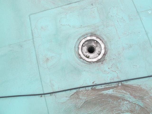 Flat roof with fungal growth and ponding water from a flat roof survey